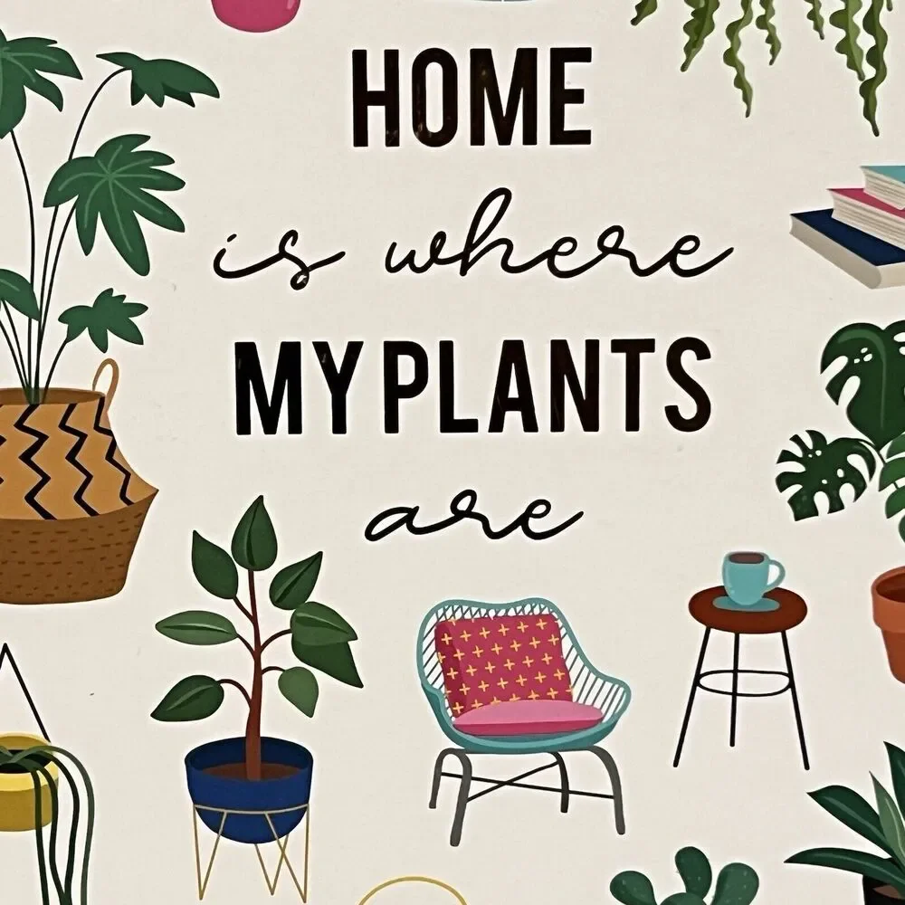 HOME is Where My PLANTS Are Hardcover Spiral Notebook Journal Pink Gold Lined